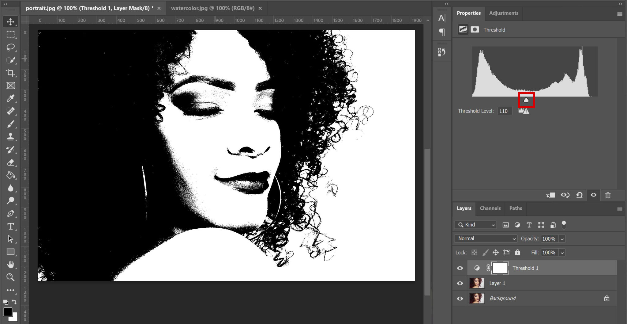Create a watercolor portrait in Edit with Kim