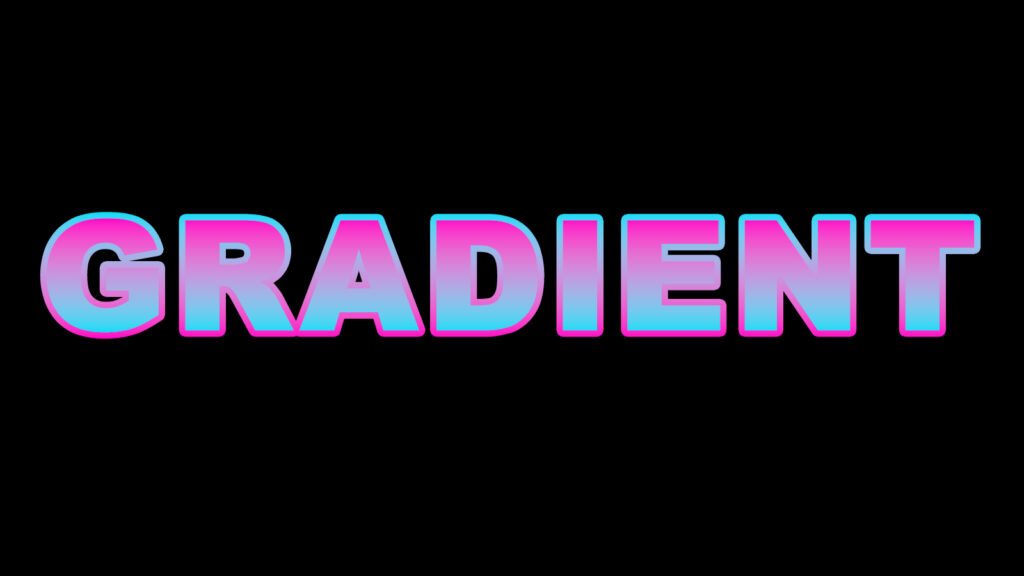 gradient text with outline