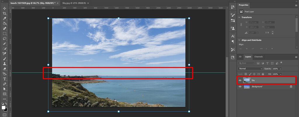 Resize sky layer