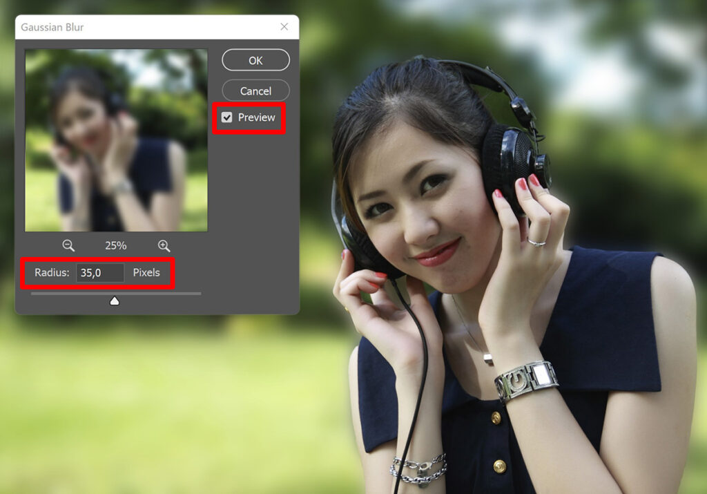 Adjust gaussian blur