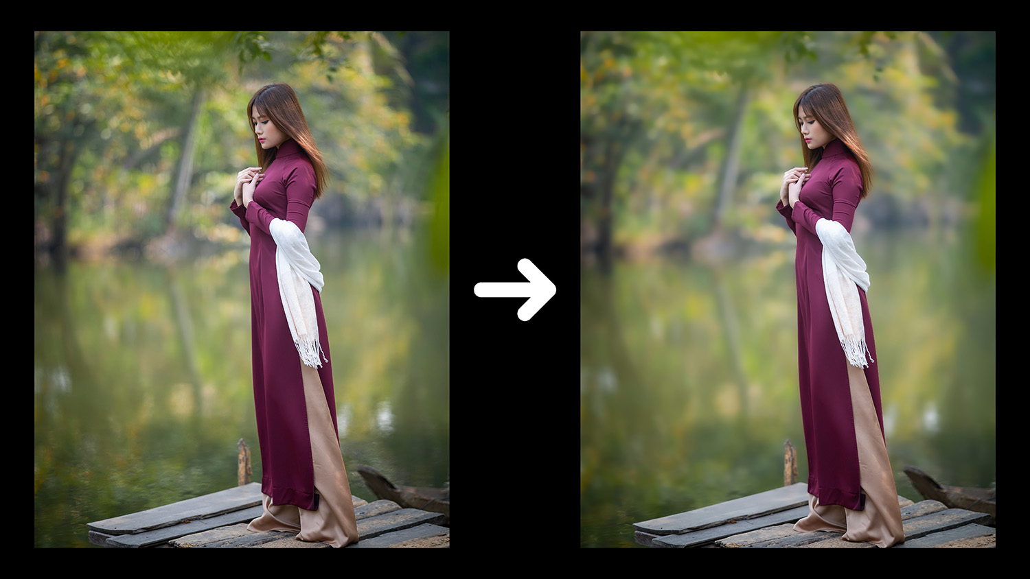 Smoothen / blur background in Lightroom Edit with Kim