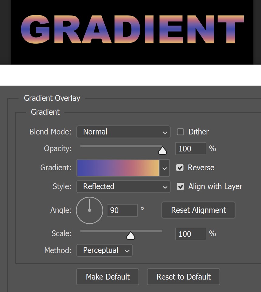 Gradient overlay