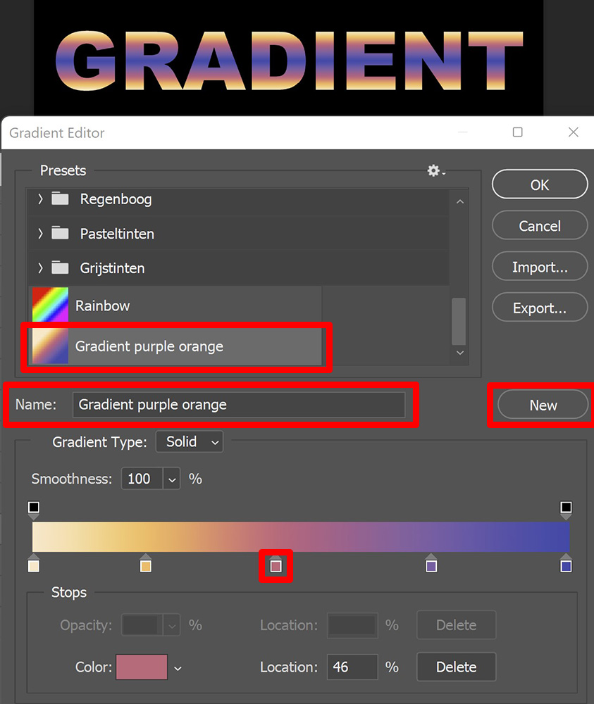 gradient text color in photoshop