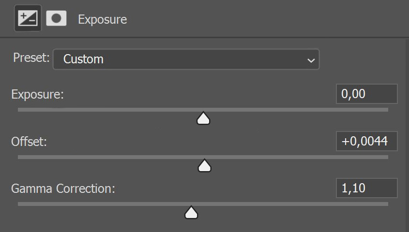 Adjust offset and gamma correction