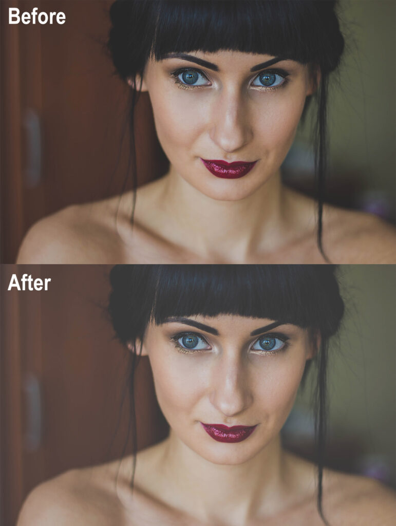 Before and after matte effect