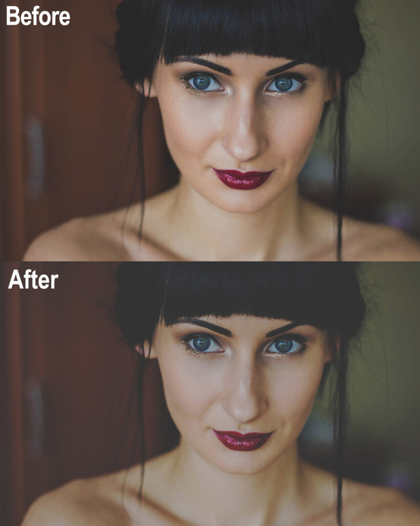 Before and after matte effect