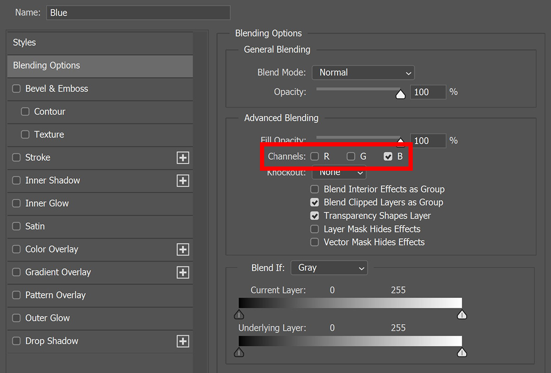 Split RGB channels in Photoshop - Edit with Kim