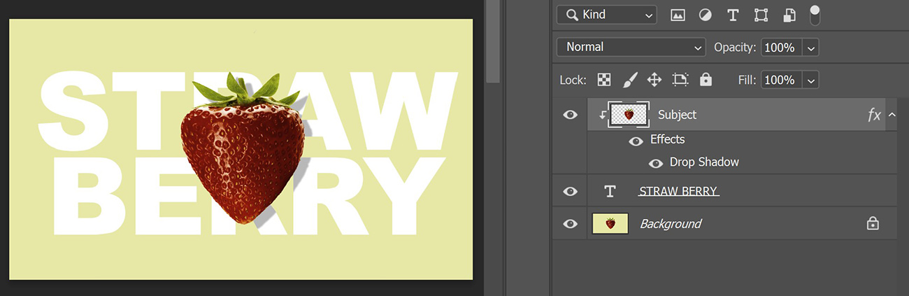 how to create shadow behind text in photoshop