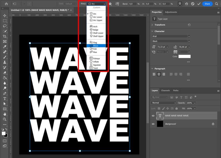 Fast Wavy Text Effect In Adobe Photoshop - Edit With Kim