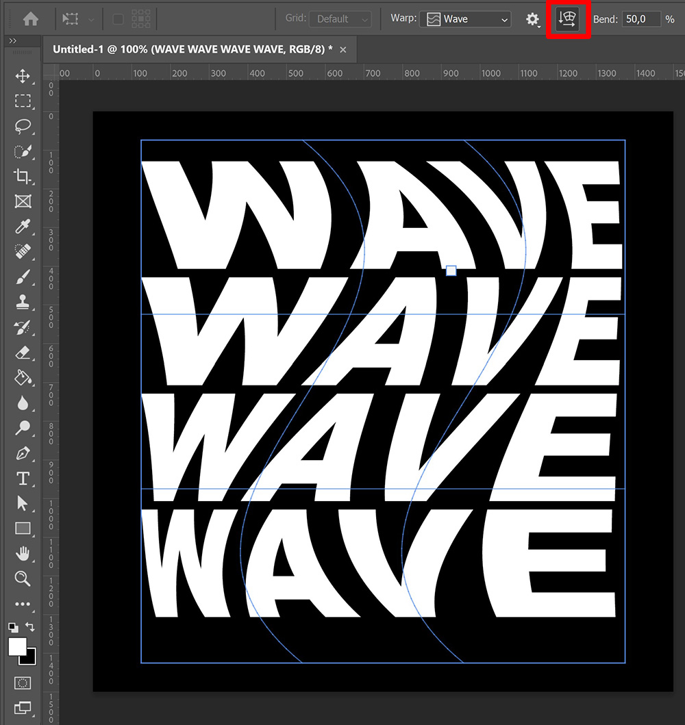 wave text effect photoshop