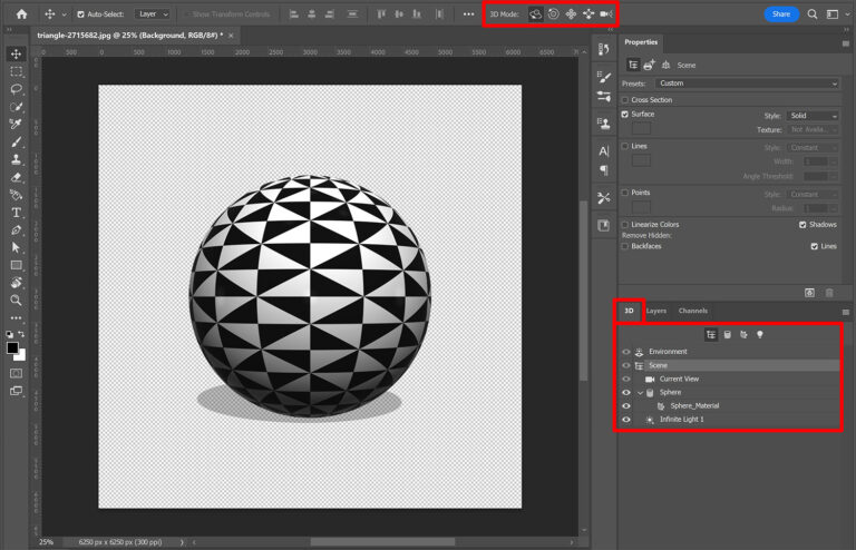 2D image to 3D sphere in Adobe Photoshop - Edit with Kim