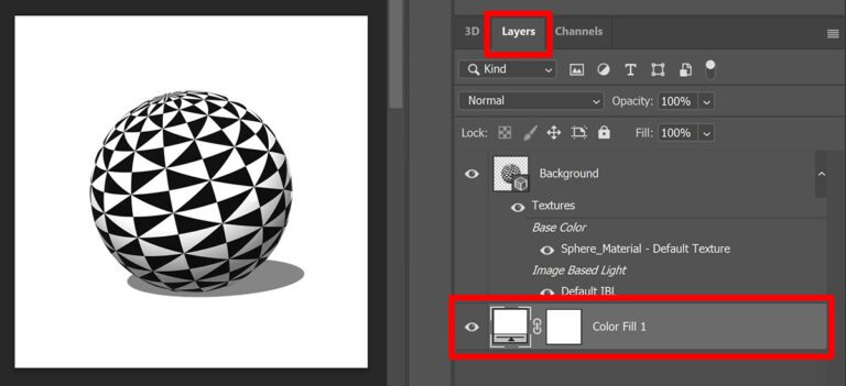 Sphere2d Colorless Shape 2D image to 3D sphere in Adobe Photoshop - Edit with Kim
