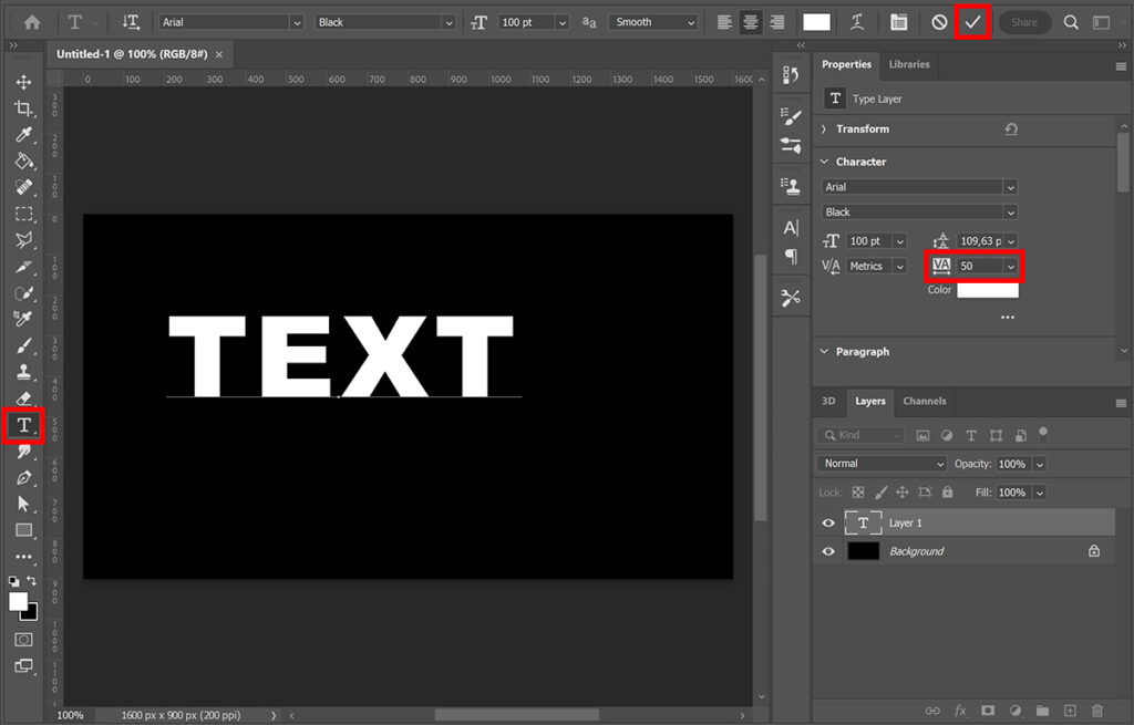 Create text