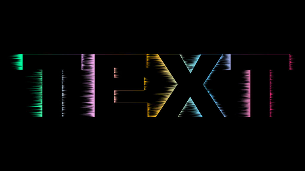 Gradient text outline with wind filter