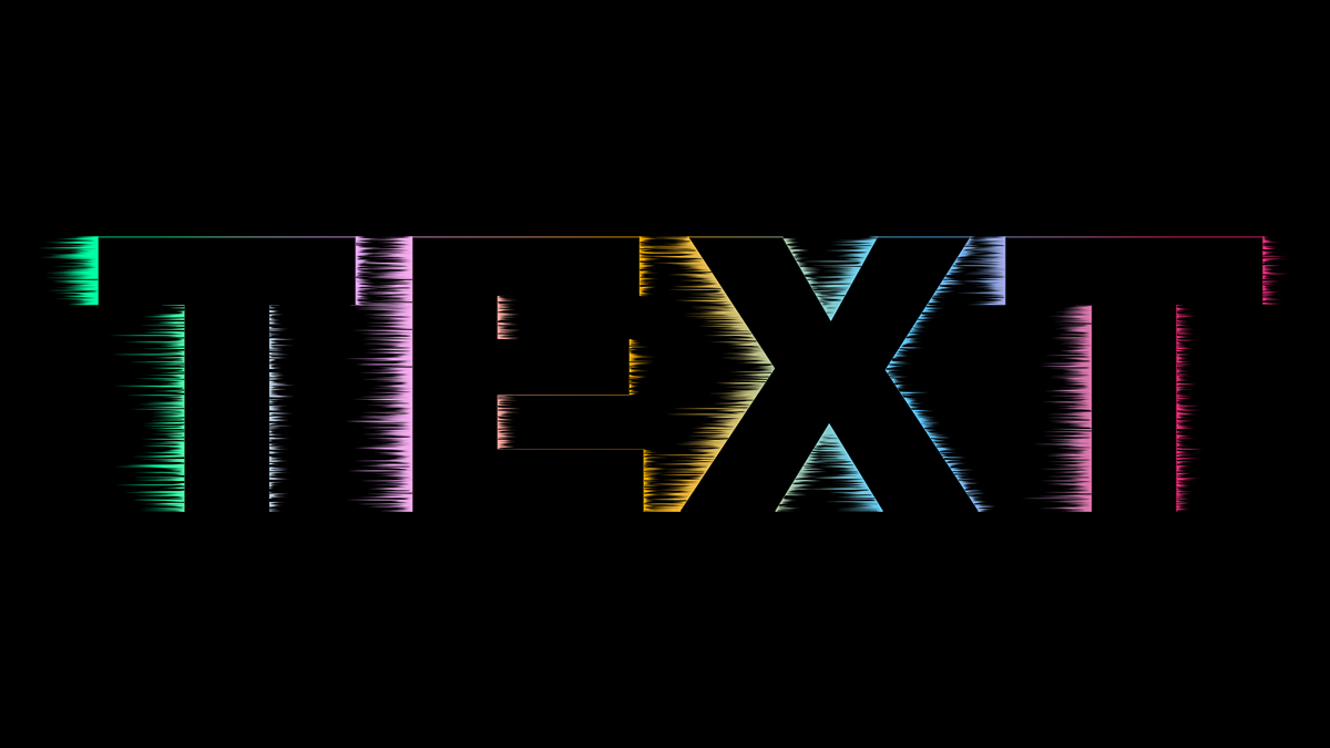 Gradient text outline with wind effect in Adobe Photoshop