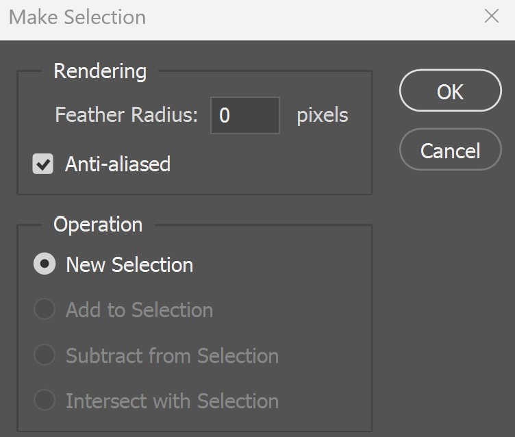 Selection settings