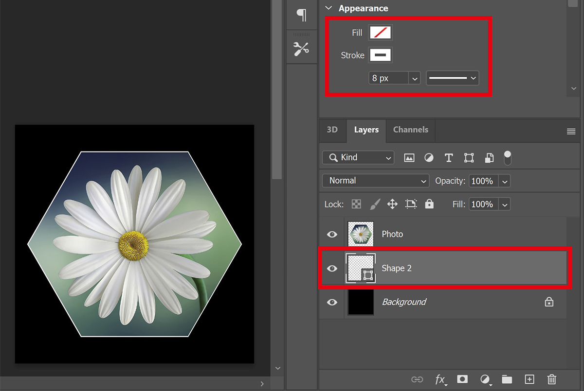how to add an outline to a shape in photoshop