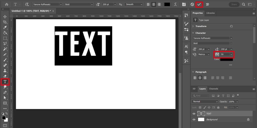 Create text