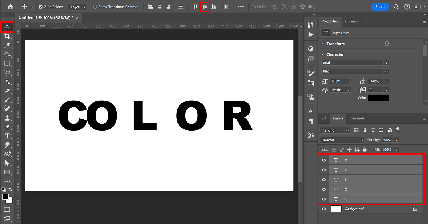 how to delete overlapping text in photoshop