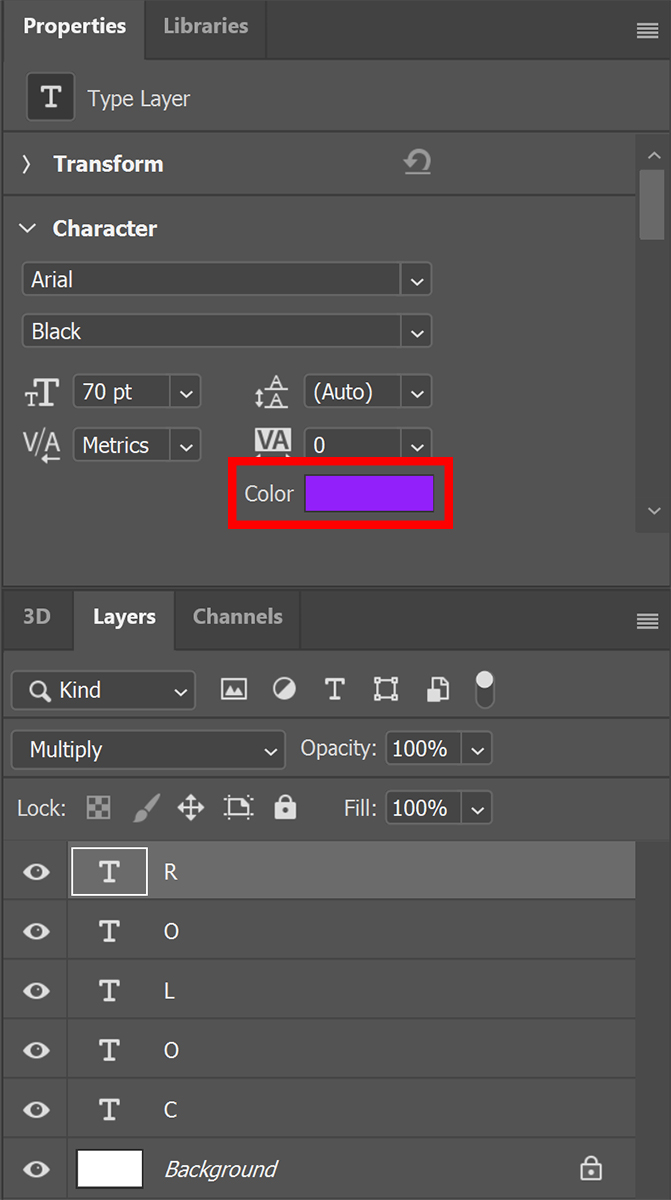 overlapping text photoshop