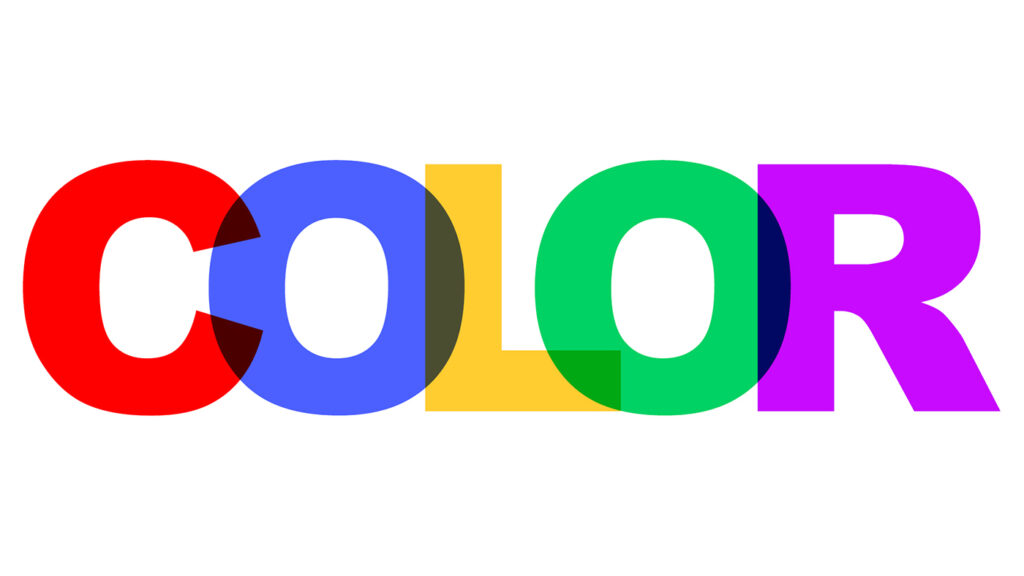 Colorful overlapping text