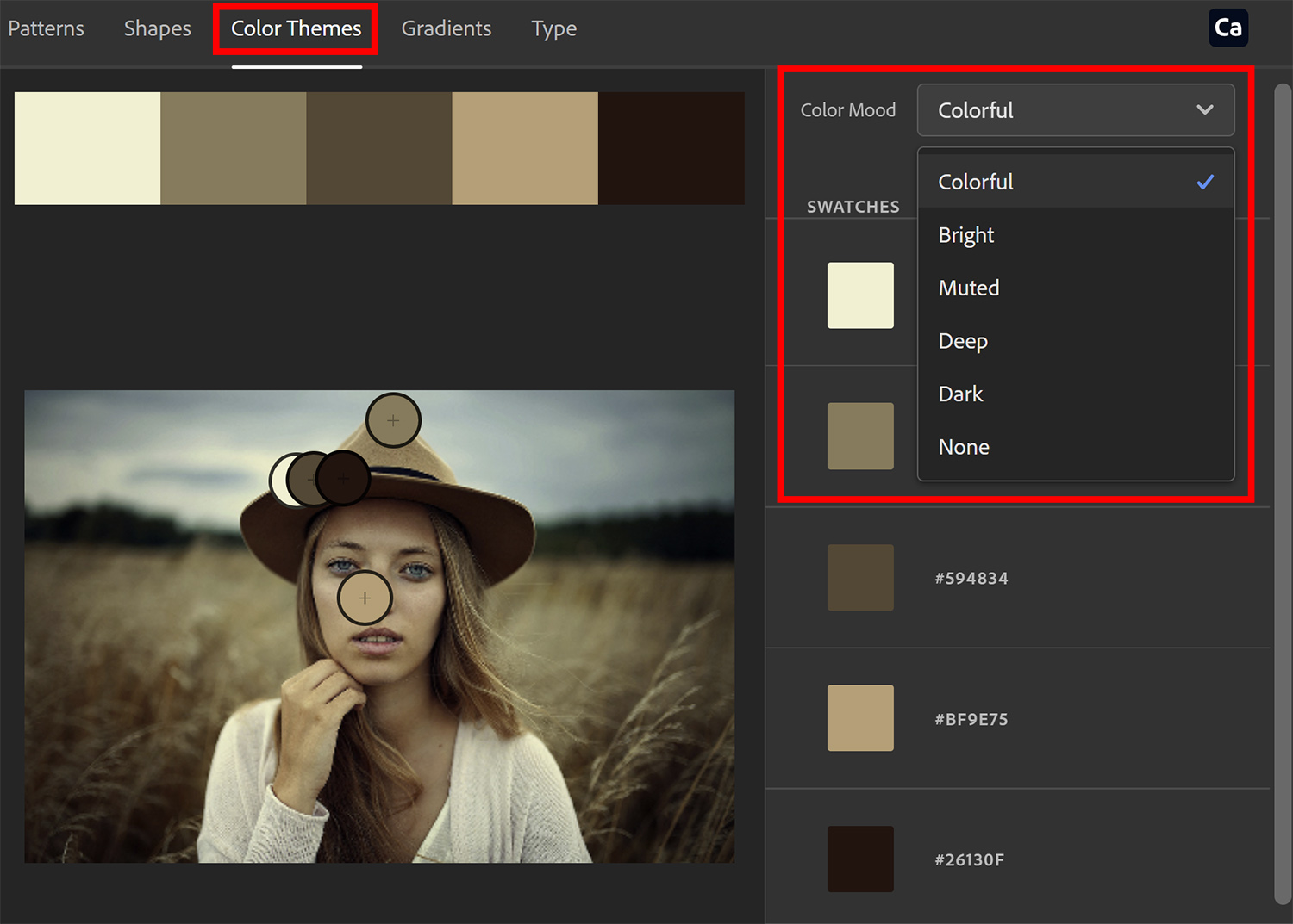 Create color theme from photo in Photoshop - Edit with Kim
