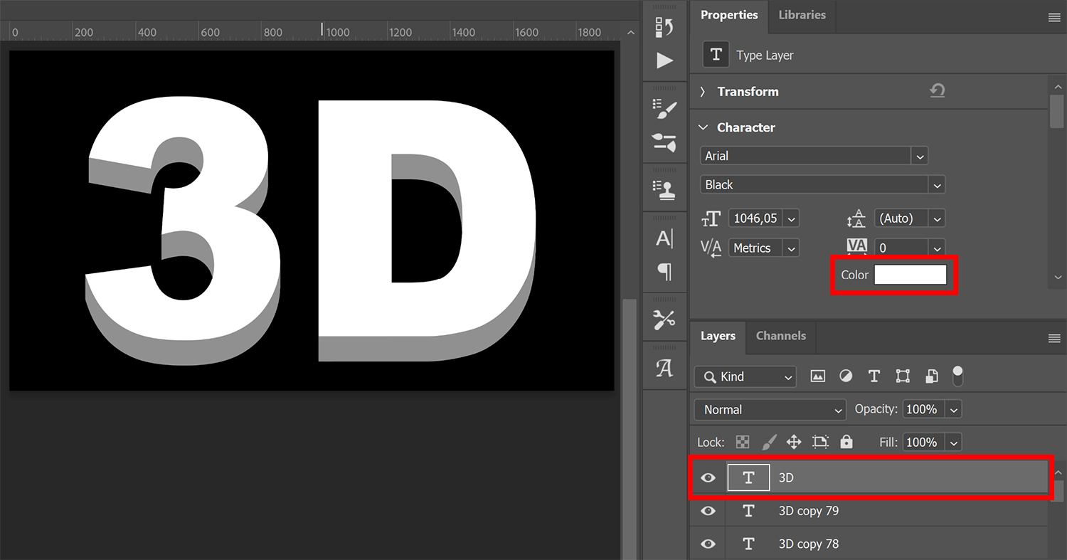 Create a fast 3D text effect in Edit with Kim