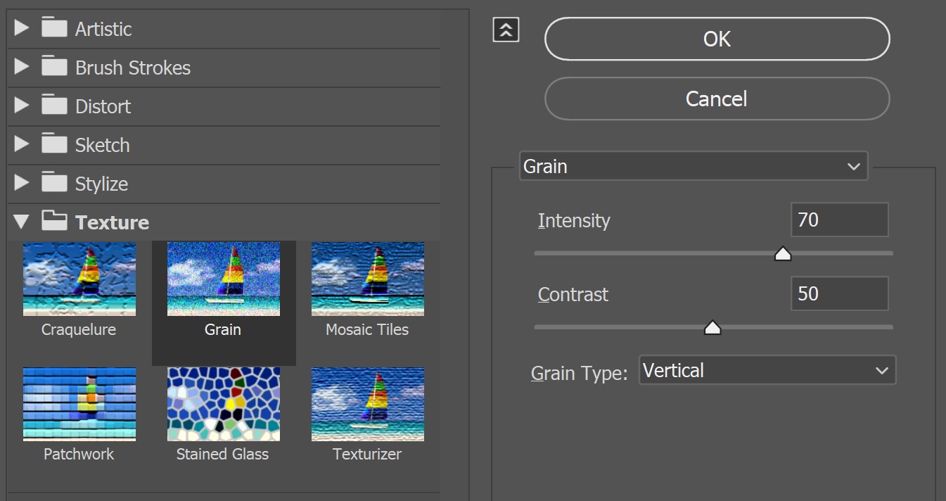 Vertical grain text effect in Edit with Kim