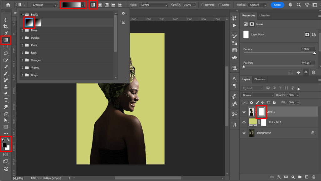 Gradient mask