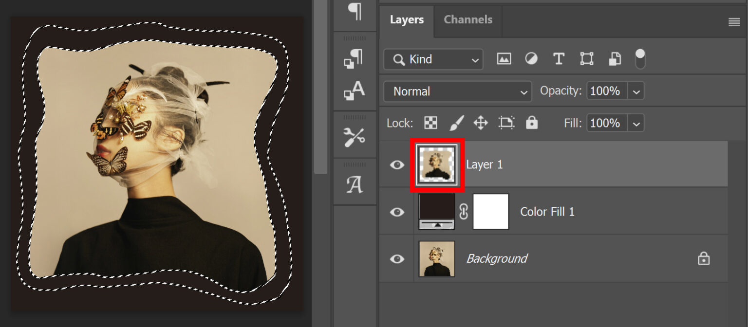 Photo with ripped paper effect in Photoshop - Edit with Kim